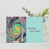 Personalisiertes psychedelisches einladung (Stehend Vorderseite)