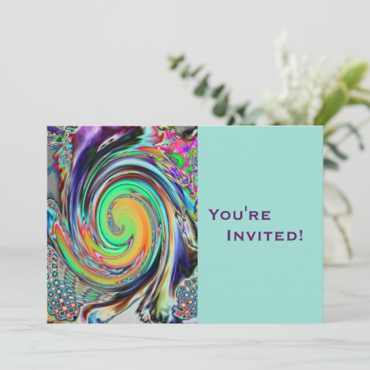 Personalisiertes psychedelisches einladung (Stehend Vorderseite)
