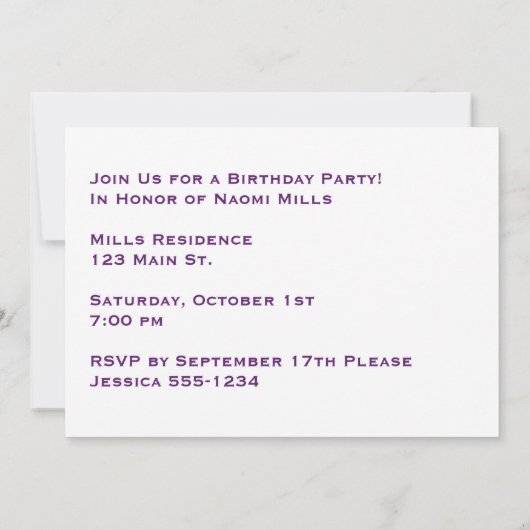 Personalisiertes psychedelisches einladung (Rückseite)