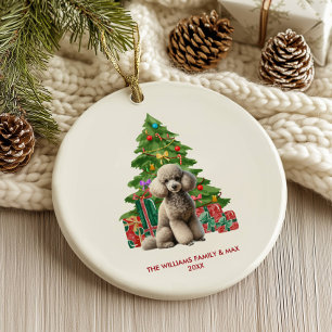 Personalisiertes Pudel-Hund-Weihnachten Keramik Ornament
