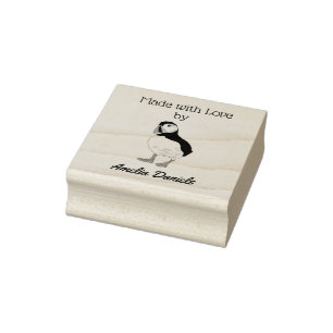 Personalisiertes Puffin hergestellt mit Liebe Gummistempel