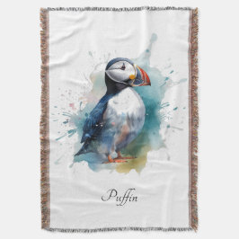 Personalisiertes Puffin-Strandhaus-Willkommen Decke