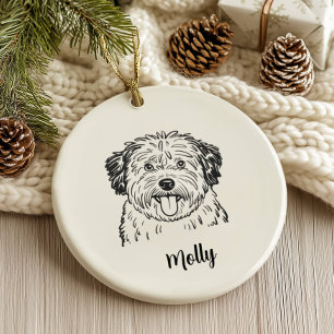 Personalisiertes Puli-Hunde-Weihnachten Keramik Ornament