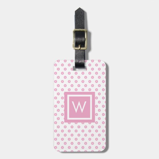 Personalisiertes Punkte-Monogramm Gepäckanhänger (Vorderseite vertikal)