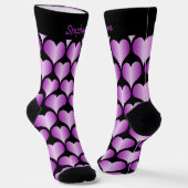 Personalisiertes Purple Hearts Design Socken (Gewinkelt)