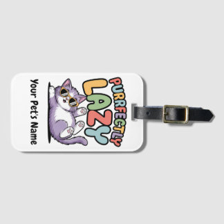 Personalisiertes Purrfectly Lazy Katze Benutzerdef Gepäckanhänger