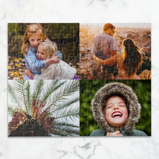 Personalisiertes Puzzle 4 Foto-Rand DruckCollage
