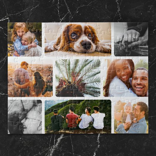 Personalisiertes Puzzle 9 FotoCollage in weißem Ra
