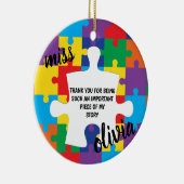 Personalisiertes Puzzle Autismus-Lehrer Keramik Ornament (Rechts)