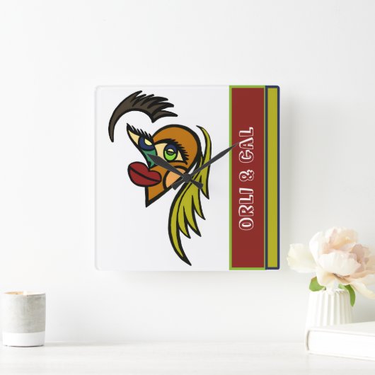 Personalisiertes Quadrat - Herzzeituhr Quadratische Wanduhr (Zuhause)