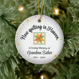 Personalisiertes Quilter-Gedenkornament Keramik Ornament