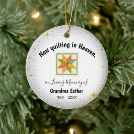 Personalisiertes Quilter-Gedenkornament Keramik Ornament