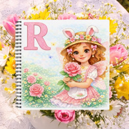 Personalisiertes R-Rosen-Geschenk für Mädchen Notizblock