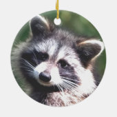 Personalisiertes Raccoon-Foto Keramik Ornament (Hinten)