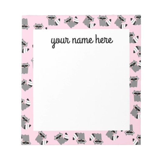 Personalisiertes Raccoon Notepad Notizblock (Vorderseite)