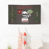 Personalisiertes Raccoon Tierthema Geburtstagspart Banner (Insitu)