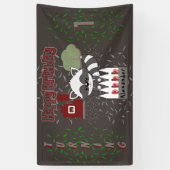 Personalisiertes Raccoon Tierthema Geburtstagspart Banner (Vertikal)