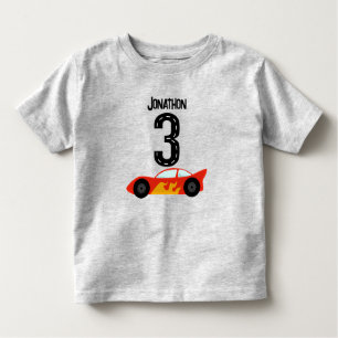 Personalisiertes Racecar 3. Geburtstag Party Kleinkind T-shirt