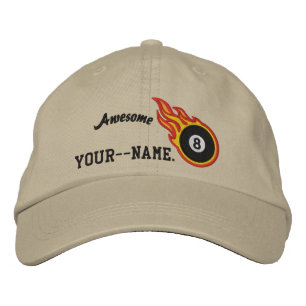 Personalisiertes Racing Flames Eight Ball Bullet A Bestickte Kappe