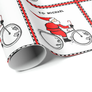 Personalisiertes Radfahrer-Feiertagsgeschenk Geschenkpapier