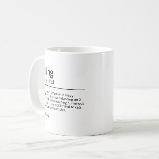 Personalisiertes Radgeschenk für Damen und Herren Kaffeetasse (Vorderseite Links)