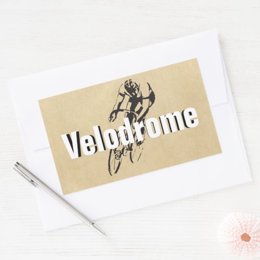 Personalisiertes Radrennen Rechteckiger Aufkleber (Umschlag)