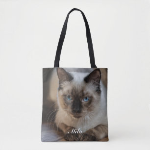 Personalisiertes Ragdoll-Katzenfoto und Name Tasche