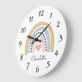 Personalisiertes Rainbow Baby Name Kinderzimmer Große Wanduhr (Winkel)