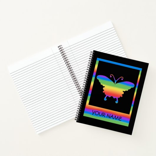 Personalisiertes Rainbow Butterfly SpiralNotebook Notizblock (Innenseite)