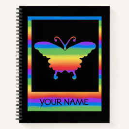 Personalisiertes Rainbow Butterfly SpiralNotebook Notizblock