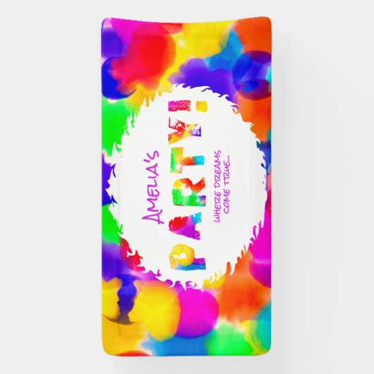Personalisiertes Rainbow Color Splash-Party Banner (Vertikal)