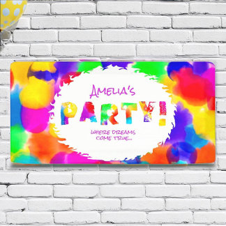 Personalisiertes Rainbow Color Splash-Party Banner