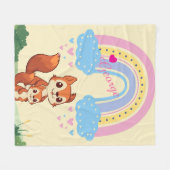 Personalisiertes Rainbow-Eichhörnchen Fleece Blank (Vorderseite (Horizontal))
