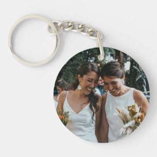 Personalisiertes Rainbow Glitzer Custom Foto Schlüsselanhänger