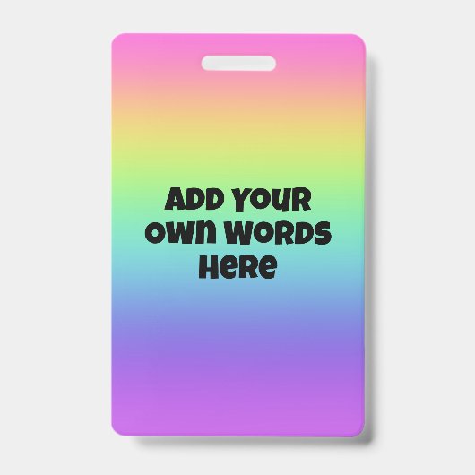 Personalisiertes Rainbow Gradient Hanging Abzeiche Ausweis (Vorderseite)