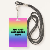 Personalisiertes Rainbow Gradient Hanging Abzeiche Ausweis (Rückseite mit Schlüsselband)