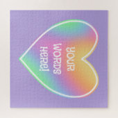 Personalisiertes Rainbow Heart Jigsaw Puzzle (Horizontal)