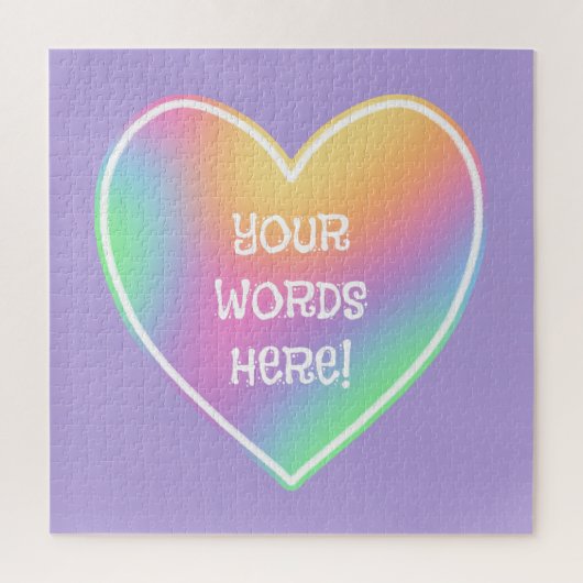 Personalisiertes Rainbow Heart Jigsaw Puzzle (Vertikal)