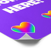 Personalisiertes Rainbow Hearts Poster (Ecke)