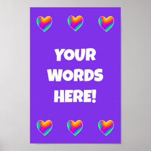 Personalisiertes Rainbow Hearts Poster