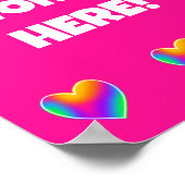 Personalisiertes Rainbow Hearts Poster (Ecke)