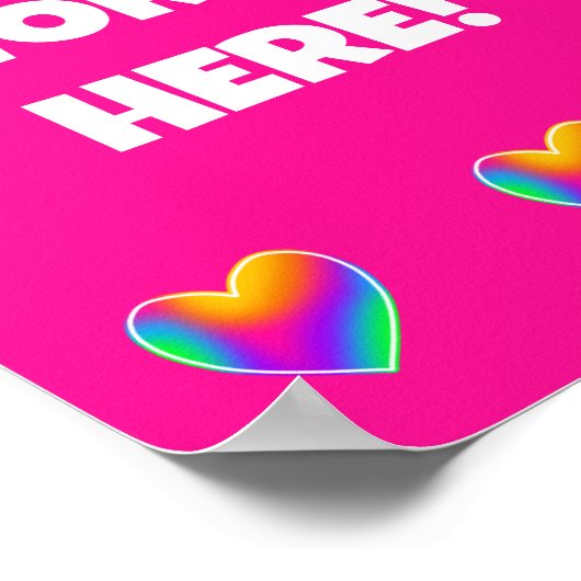 Personalisiertes Rainbow Hearts Poster (Ecke)