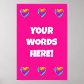 Personalisiertes Rainbow Hearts Poster (Vorne)