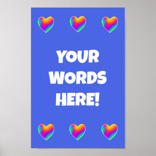 Personalisiertes Rainbow Hearts Poster