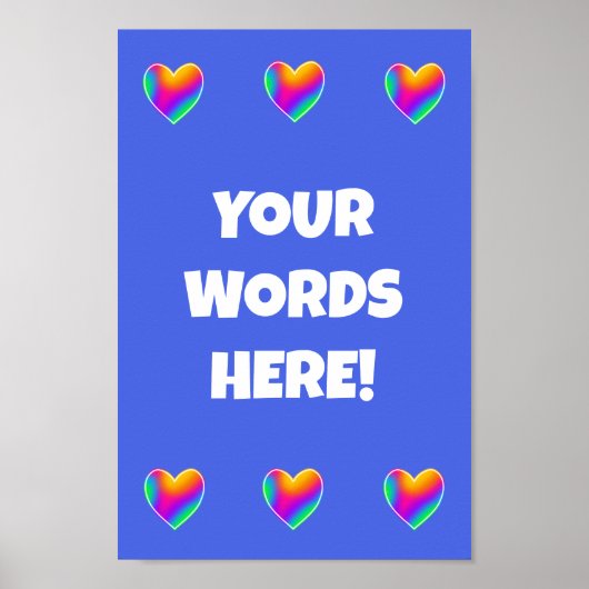 Personalisiertes Rainbow Hearts Poster (Vorne)