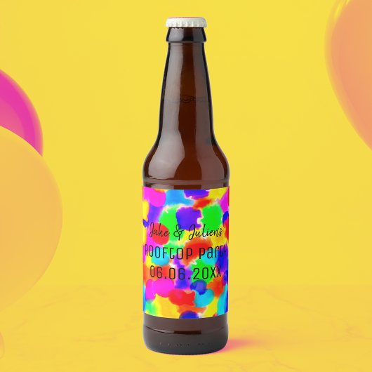 Personalisiertes Rainbow-Party Bierflaschenetikett