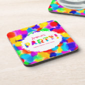 Personalisiertes Rainbow-Party Getränkeuntersetzer (Linke Seite)