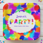 Personalisiertes Rainbow-Party Pappteller