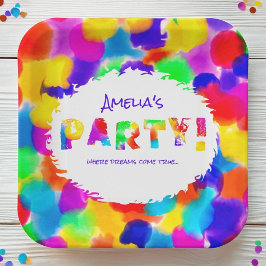 Personalisiertes Rainbow-Party Pappteller