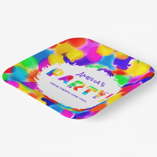 Personalisiertes Rainbow-Party Pappteller (Gewinkelt)